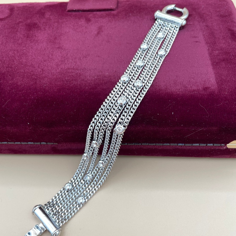 Nolan Miller Silver Tone Women Crystal Glamourous Collection Bracelet
